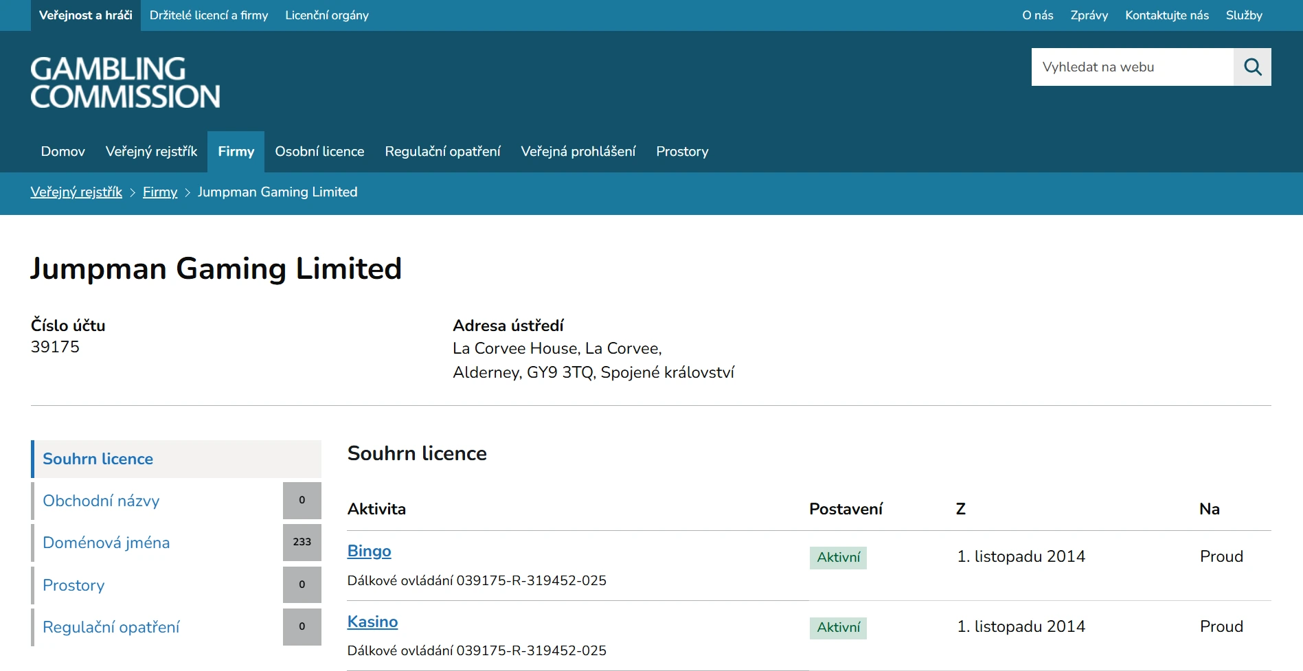 Gb Licence & Právní status